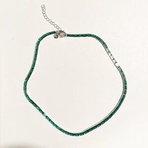 Madewell x Aimee Song Tennis Collection Emerald Baguette CZ Choker Necklace